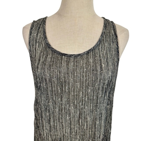 Eileen Fisher Firefly Printed Crinkle 100% Silk Sleeveless Tank Midi Slip Dress - Picture 5 of 11